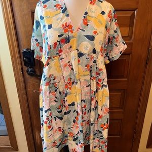 Entro Multicolor Abstract Mini Dress